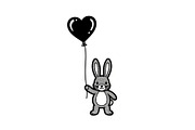 Cute Bunny Love Silhouette Icons, an Illustration by Creativeshirt (Thumbnail 51 of 51)