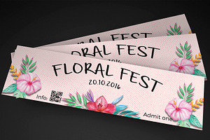 Floral festival event ticket, an Invitation Template by Konakchiev