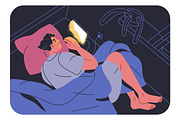 People use phone, devices at night, a Technology Illustration by Good Studio (Thumbnail 3 of 9)