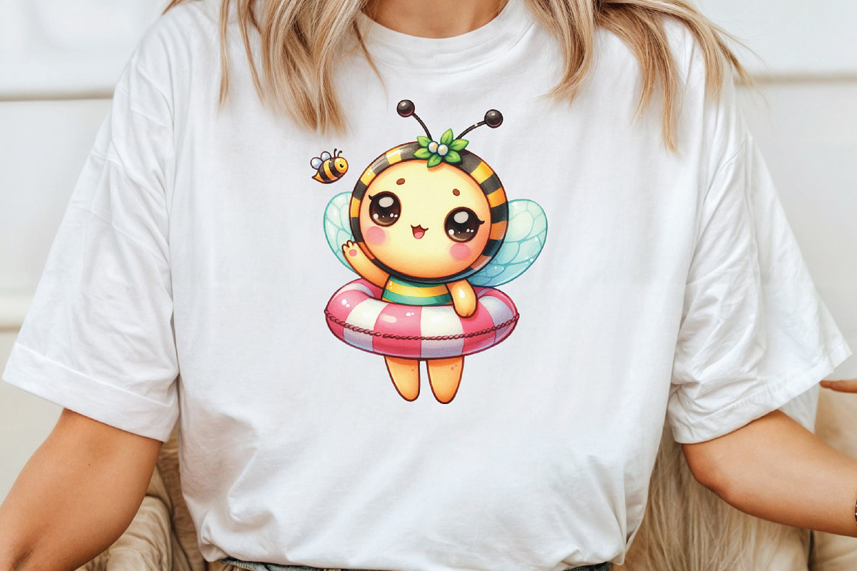 Watercolor Summer Bee Clipart, an Illustration by CraftArtStudio (Photo 4 of 6)