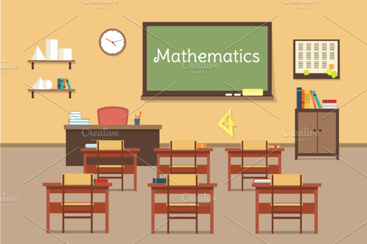 Illustration of mathematic classroom, an Education Illustration by ...