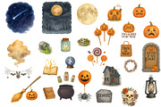 Watercolor Halloween Clipart Bundle, a Seasonal Illustration by GeoWander (Thumbnail 3 of 3)