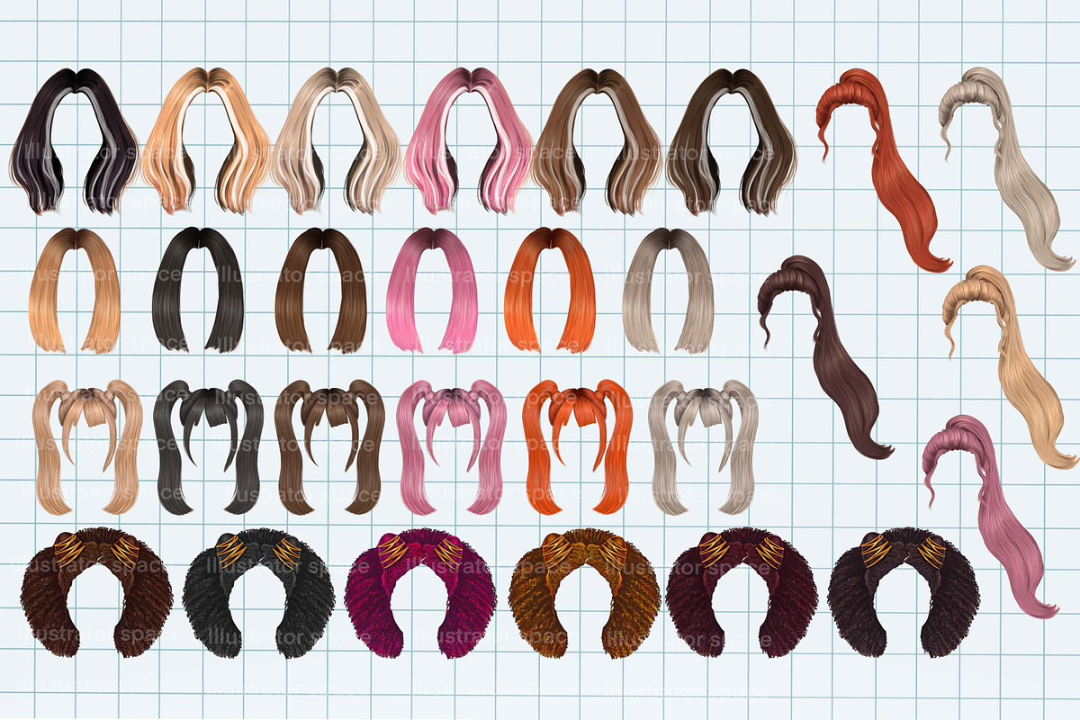 Hairstyles clipart 30 PNG, an Illustration by Illustrator Space (Photo 2 of 6)