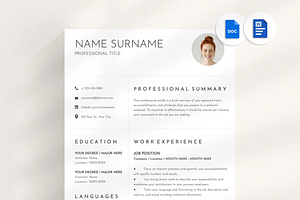 Professional Resume Template Word