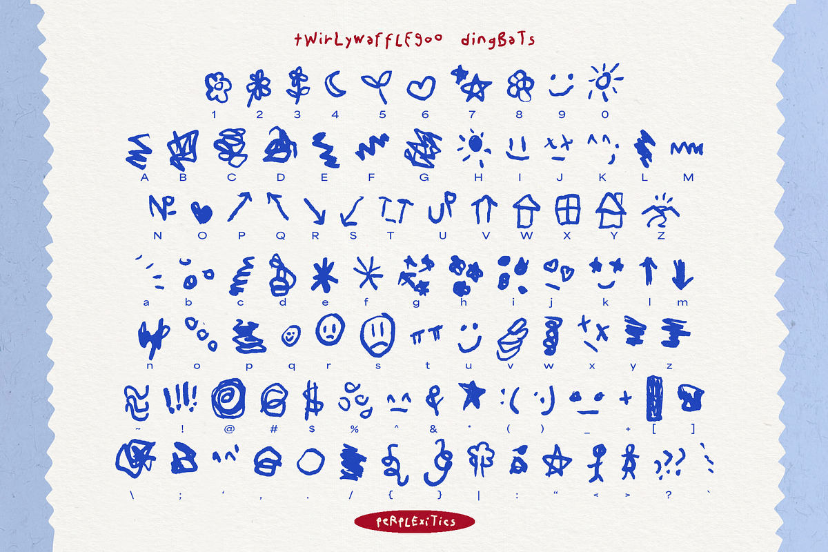twirlywafflegoo font & dingbat set, a Handwritten Font by Perplexitics (Photo 11 of 12)