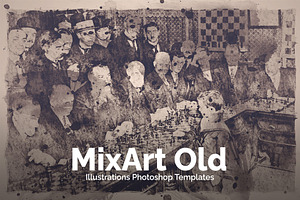 MixArt Old Illustrations PS Template