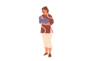 Mother With Newborn Baby, Vector