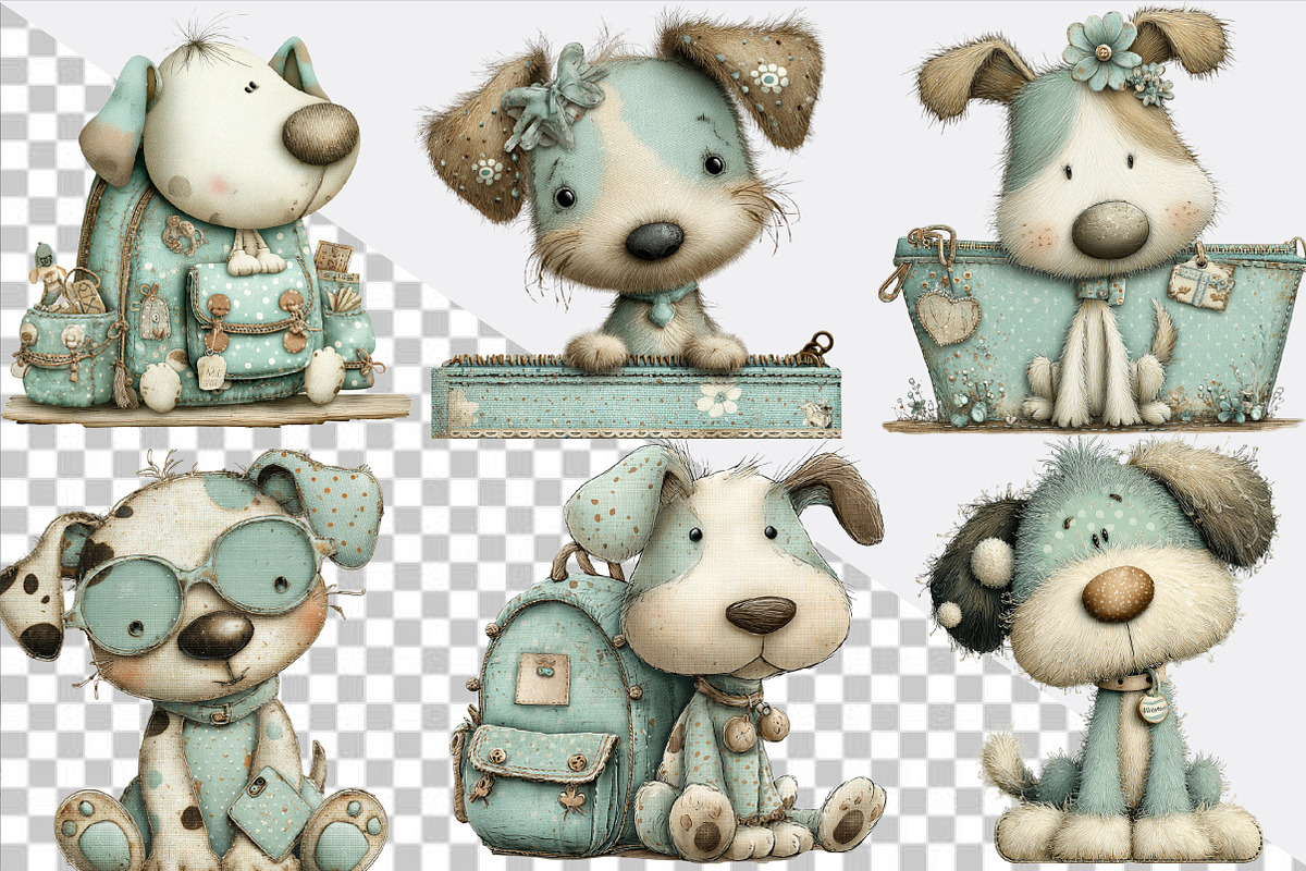 Whimsical Summer Dogs Clipart Bundle, an Illustration by SVGArt (Photo 2 of 9)