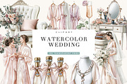 Watercolor Wedding Clipart Bundle, a Person Illustration by BusyDaydesign (Thumbnail 1 of 9)