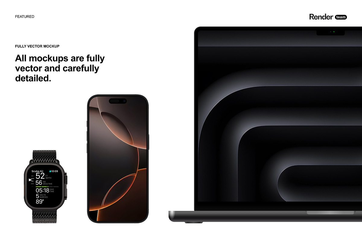 Apple Devices Mockup Bundle, an iPhone Mockup by Renderteam (Photo 3 of 20)