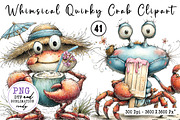 Whimsical Quirky Crab Clipart, an Animal Illustration by CreationArt (Thumbnail 1 of 7)