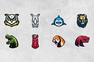 64 ANIMAL HEAD SPORT MASCOT DESIGNS