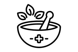 Herbal medicine black icon, an Outline Icon by Creative priyanka