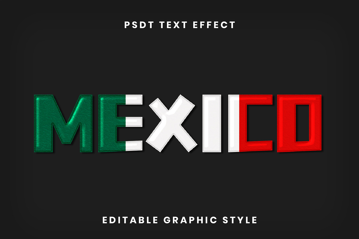 Mexican Flag Thick 3D Text Effect