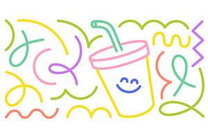 Fun and colorful line illustration, an Illustration by Ilia Design