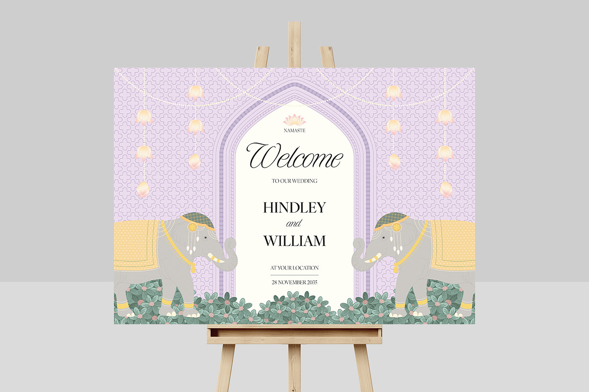 Indian Wedding Welcome Sign Template, a Flyer Template by BrandPacks (Photo 4 of 6)