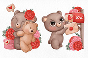 Valentine’s Day watercolour, an Animal Illustration by designs.svkl (Thumbnail 2 of 7)