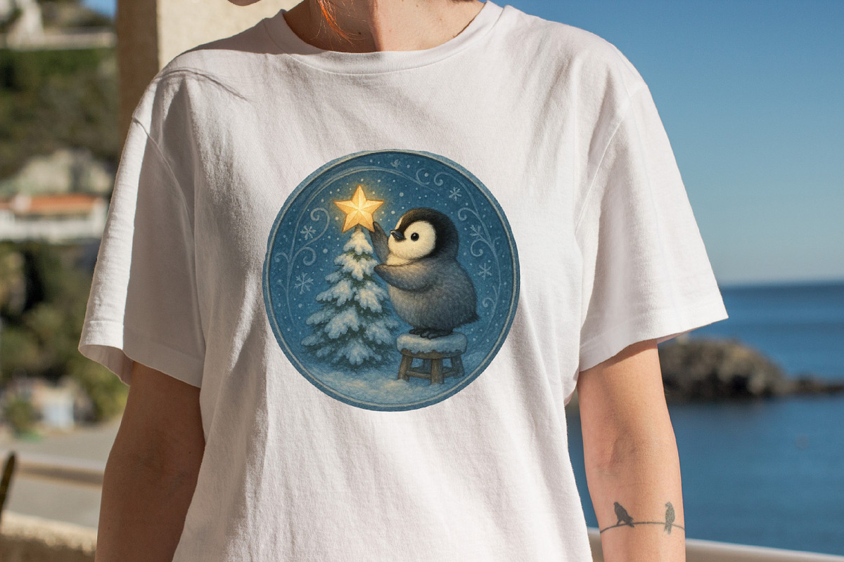 Sweet Baby Penguin Stained Glass Cli, an Illustration by SVGArt (Photo 7 of 8)