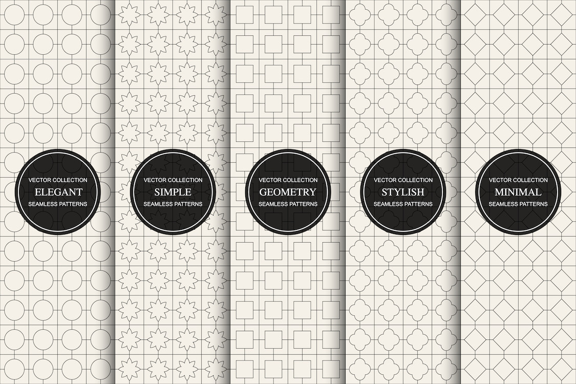 Vector seamless geometric patterns, a Pattern Graphic by ExpressShop