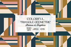 Colorful Triangle Geometric Pattern, a Pattern Graphic by StudioGlouna