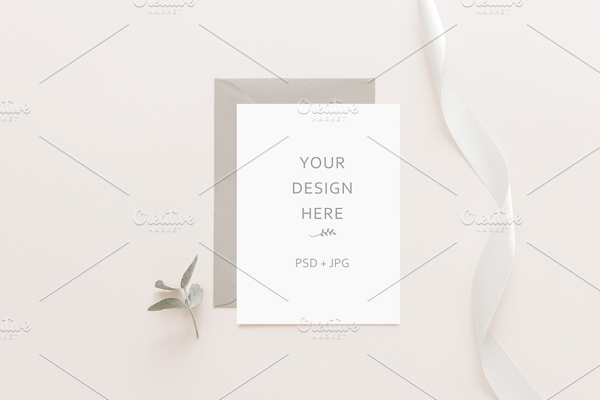 Elegant Wedding Card Mockups, an Invitation Template by Kate Roubin (Photo 6 of 11)