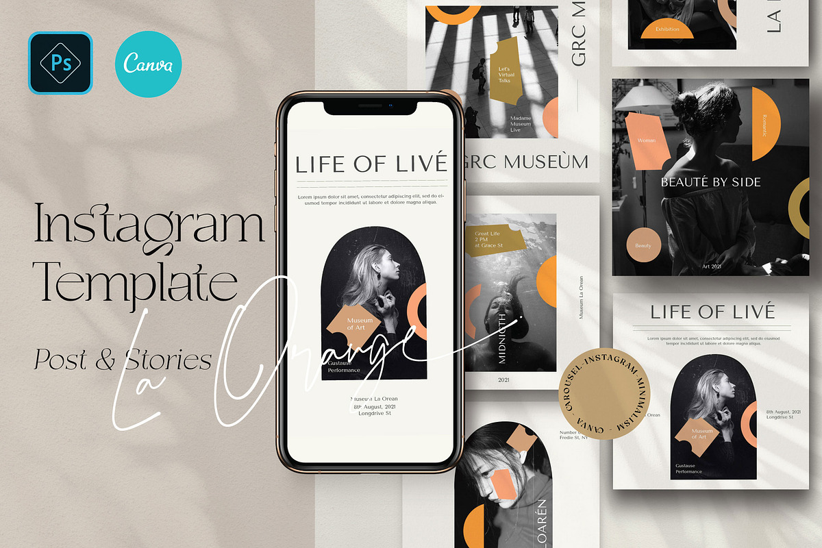 La Orange - CANVA & PS Instagram, a Social Media Template by Dirtytemp Studio (Photo 1 of 6)