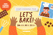 Kids Baking Clipart, Cards, Patterns, a Food Illustration by Ejevyaka (Thumbnail 1 of 6)