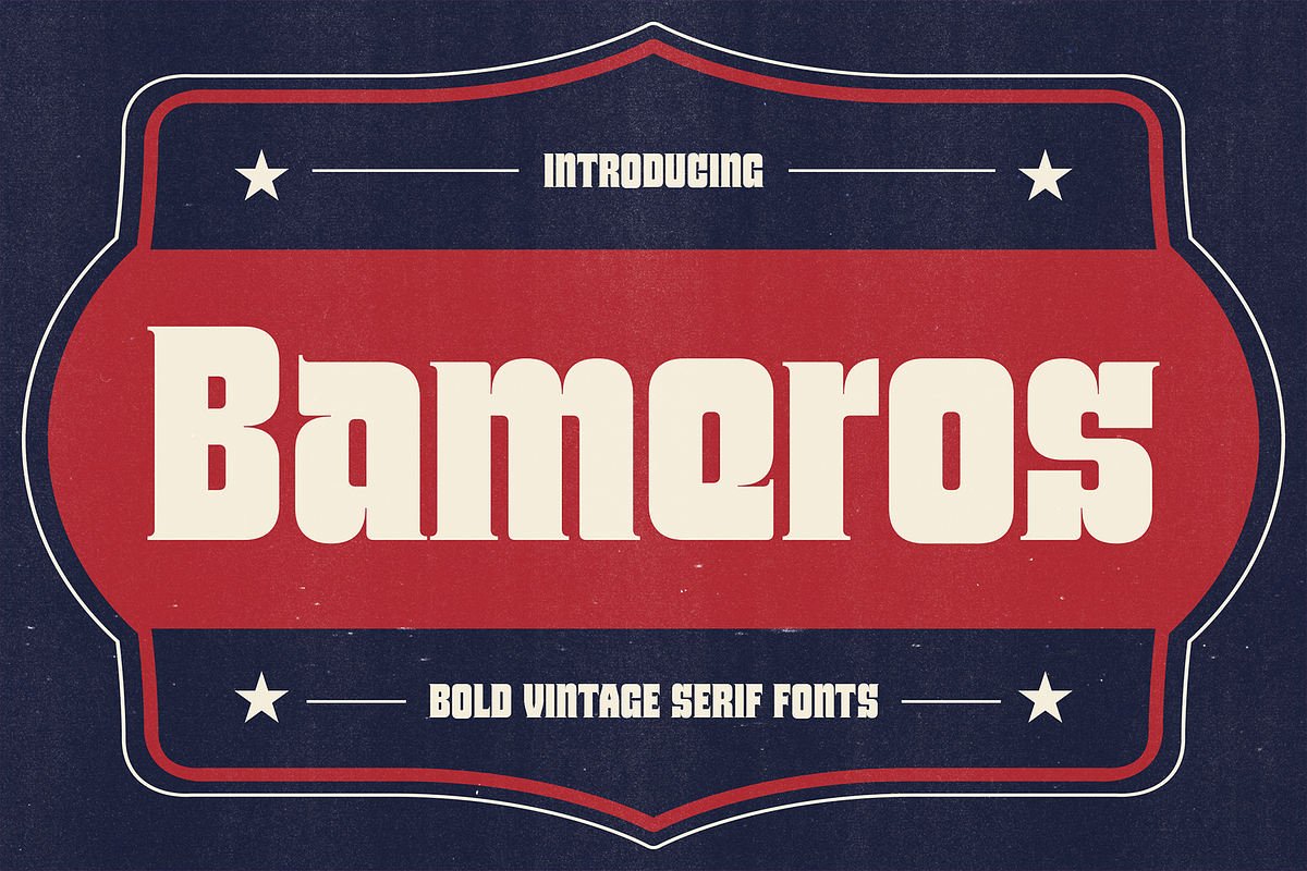 Bameros - Bold Vintage Serif Fonts, a Serif Font by Konstantine Studio (Photo 1 of 4)