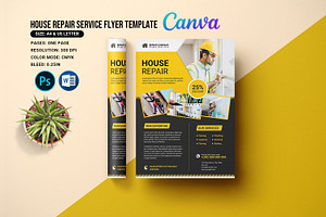 House Repair Service Flyer Template, a Flyer Template by retrographix