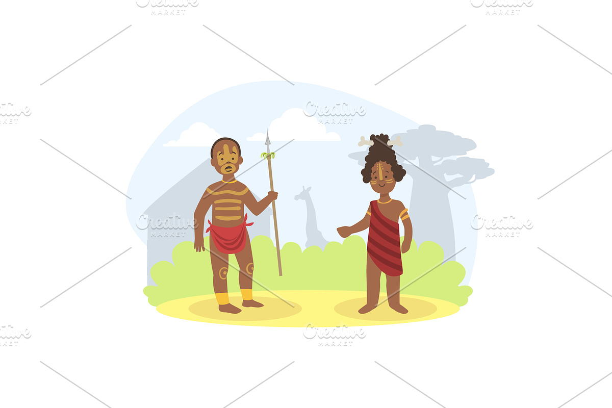 African Family Couple, Young Man, a Person Illustration by TopVectors