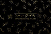 Foliage Doodles - Black, White, Gold, an Object Graphic by OM Creativ (Thumbnail 3 of 8)