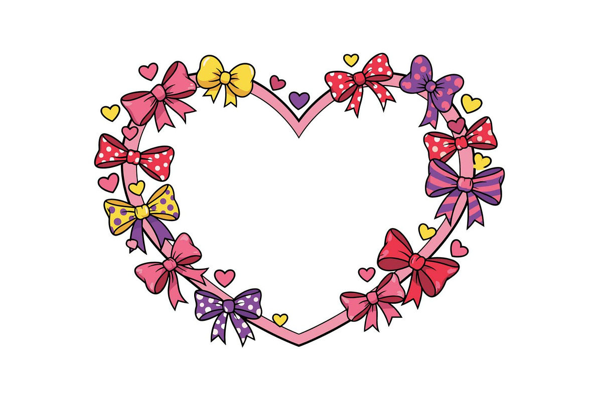 Valentine Heart Frame Bow Collection, a Person Illustration by Designer_Momina (Photo 9 of 17)