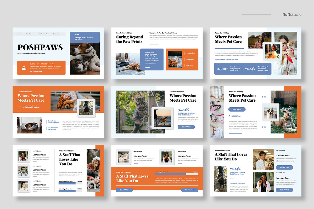 Pet Care & Veterinary Google Slides, a Presentation Template by fluffstudio (Photo 2 of 4)