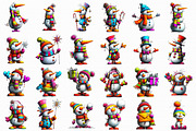 Whimsical Christmas Snowman Clipart, an Illustration by Libby Wishes (Thumbnail 4 of 6)