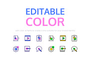 Line design icons with color filling, an Outline Icon by Boyko Pictures (Thumbnail 5 of 10)