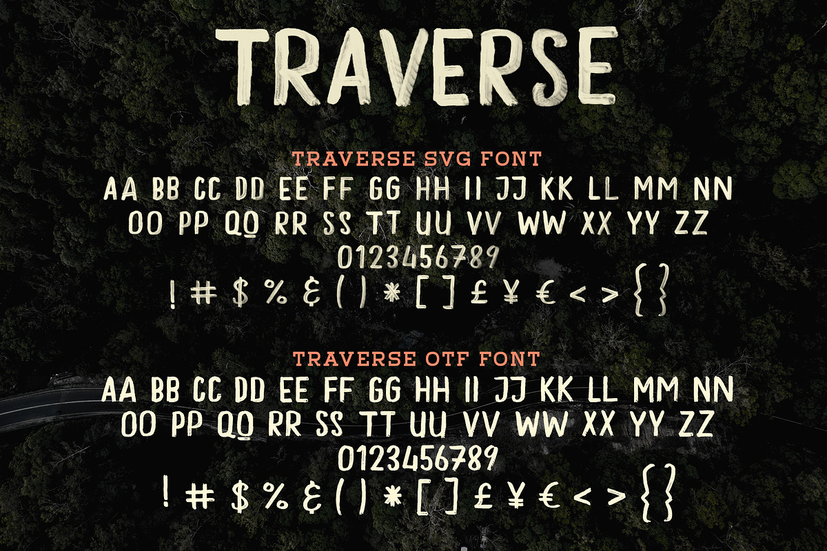 Traverse - Hand Drawn Font SVG + OTF, a Font by Surplus Type Co (Photo 2 of 7)