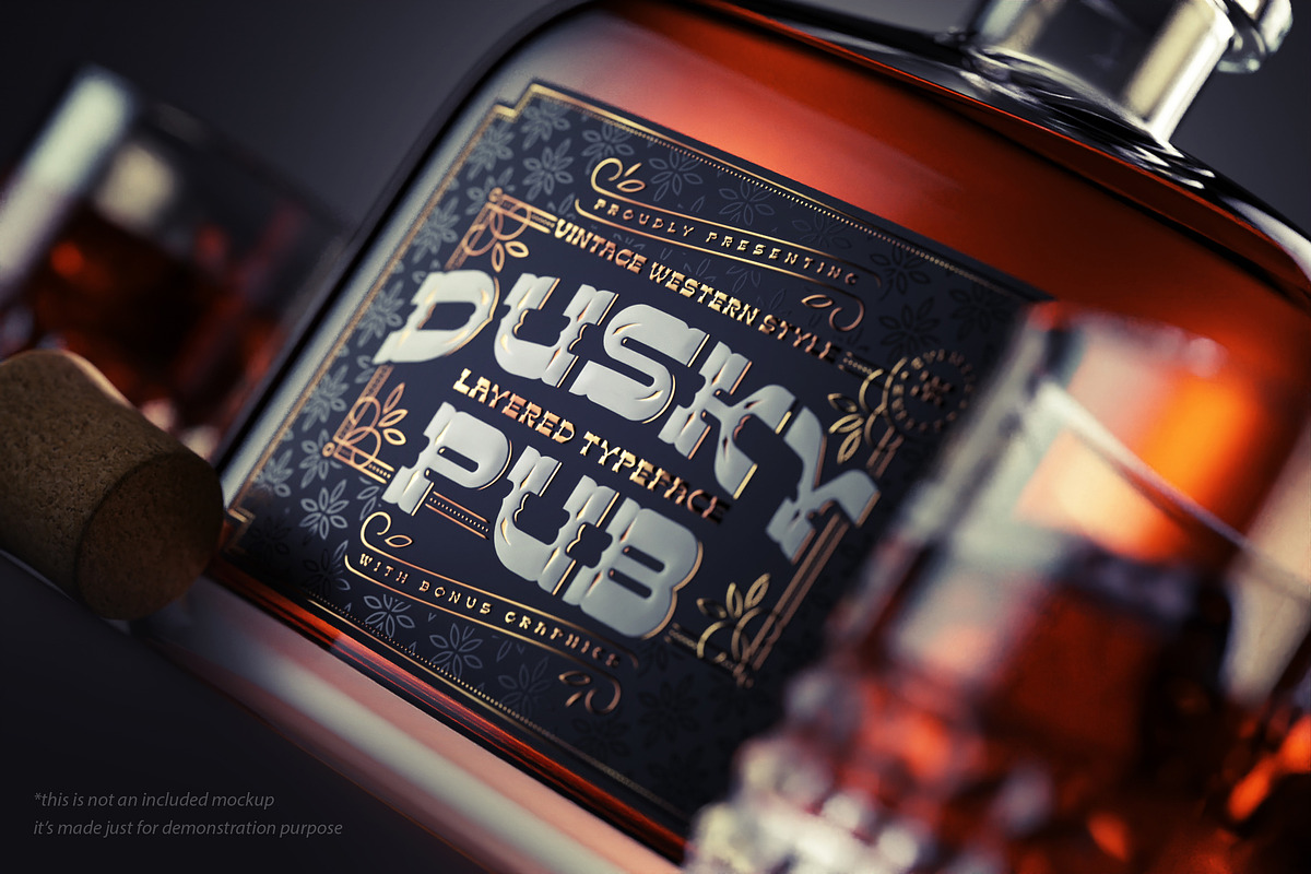 Dusky Pub - Font, Mockup, Label!, a Slab Serif Font by Gleb Guralnyk (Photo 5 of 7)
