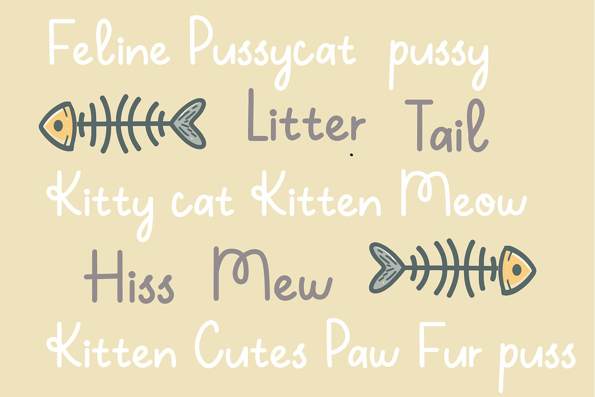 Kitten Cutes Font, a Script Font by fontmuse (Photo 5 of 6)