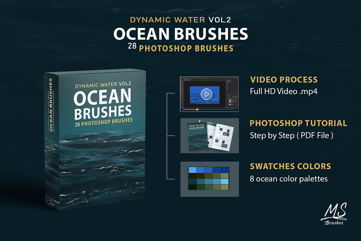 Dynamic Ocean Photoshop Brushes VOL2, a Brush Add-On by Mohamed Saber (Photo 8 of 8)