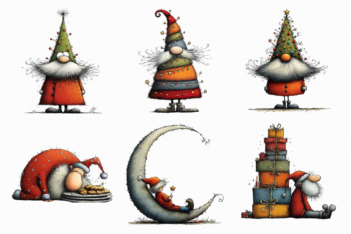 Whimsical Santa Clipart, an Illustration by Libby Wishes (Photo 5 of 9)