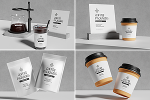 Elegant 3D Coffee Packaging And Cup