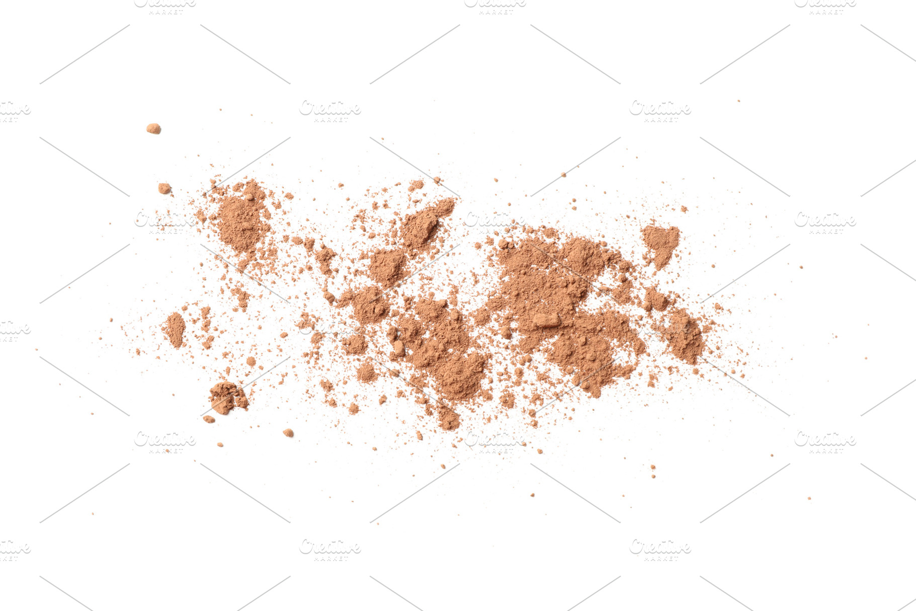 Cocoa powder isolated on white background, top view, a Food & Drink ...