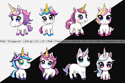 Cute Baby Unicorn Clipart, a Graphic by Artnoy (Thumbnail 2 of 5)