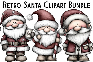 Retro Santa Clipart, an Illustration by Pixels.Craft