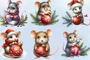 Christmas Mouse with Ornament, an Illustration by DreamArtGraphic (Thumbnail 2 of 5)
