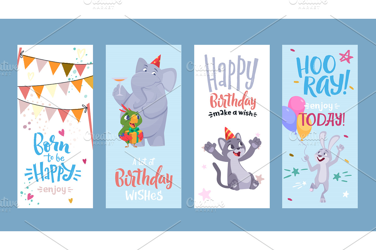 Birthday cards. print template cards, an Object Illustration by Onyx