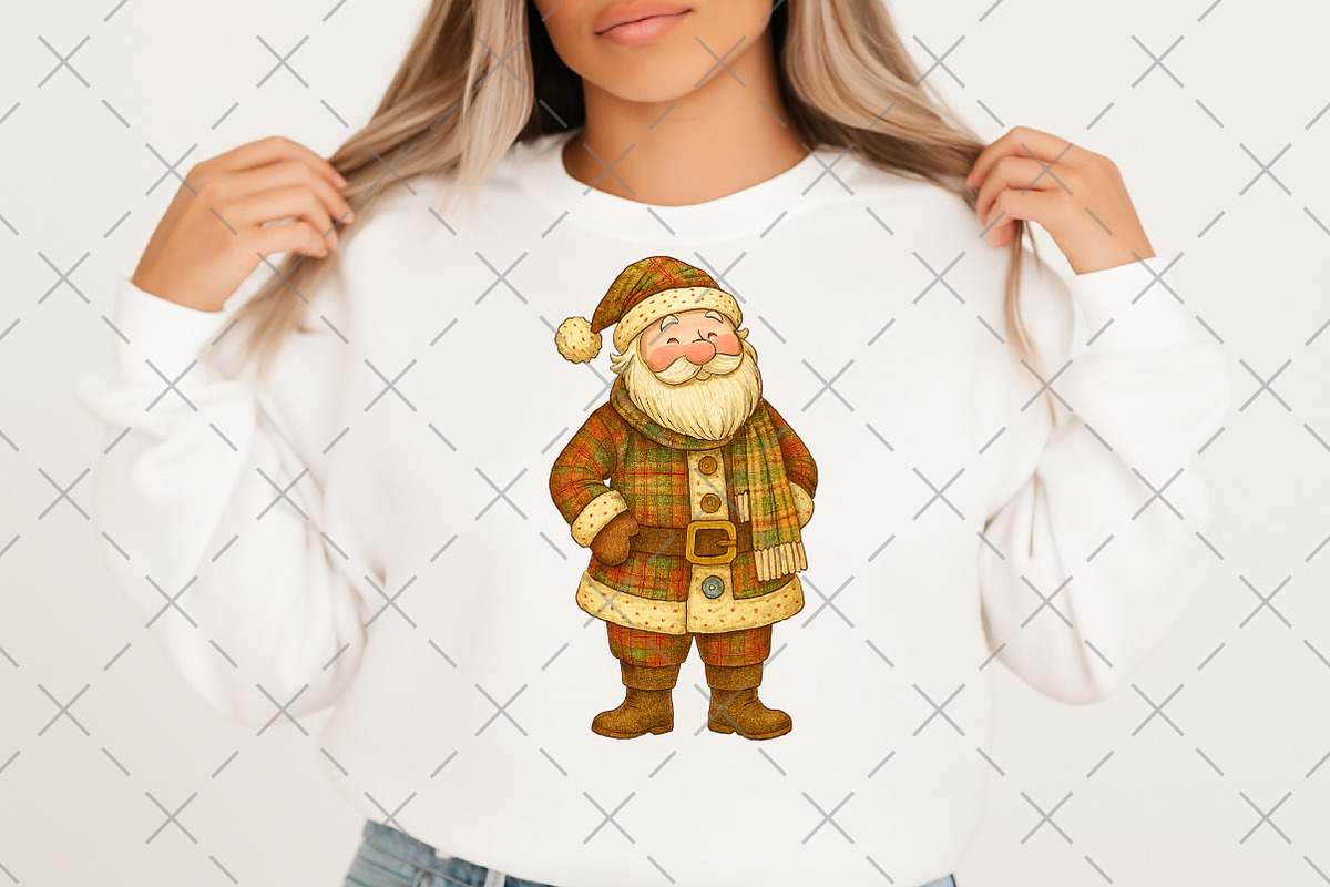 Plaid Santa Claus PNG, an Illustration by Craft Nest (Photo 2 of 6)