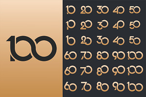 number 10 to 100 logo design, a Branding & Logo Template by BARONSTD