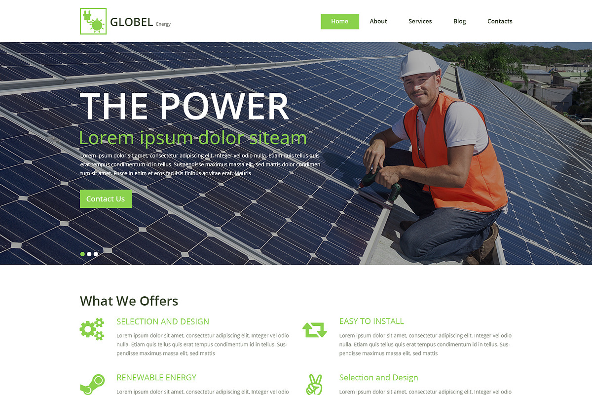 Solar Power PSD Website Template, a Websites & App Template by WebbyTemplates (Photo 2 of 7)