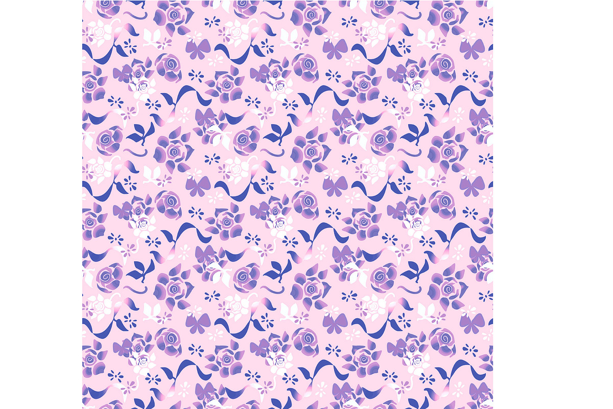 Wild Rose and Ribbon Seamless, a Pattern Graphic by Sharon Schwalbe (Photo 6 of 7)